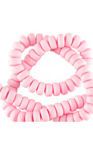 Polymer beads rondelle 7mm - Baby pink